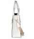 Zvýhodnený set biele elegantné sandále so strieborným ozdobným elementom DSA2384+Kabelka REGINA