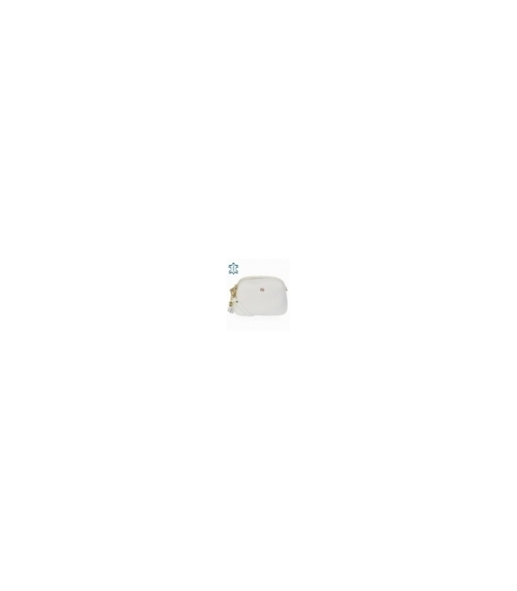 Zvýhodnený set bielo-zlaté pohodlné šľapky s ozdobou DSL2382+Kabelka GS101