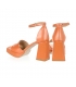 Oranžové jednoduché kožené sandále na širokom podpätku DSA2302/2164