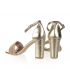 Zlaté lesklé sandále so štrasovým predným elementom DSA2373