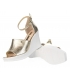 Zlaté jednoduché sandále na bielej klinovej podošve DSA2403
