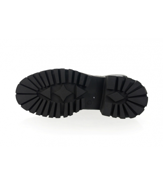 Čierne workery s ozdobným štrasovým pásikom 024-6738
