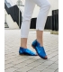 Modré metalické pohodlné sandále z mäkkej kože 3021
