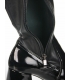 Čierne lesklé čižmy s elastickou sárou na vyššom podpätku DCI2410