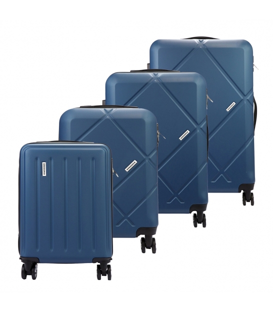 Súprava modrých cestovných kufrov Gregorio 3015