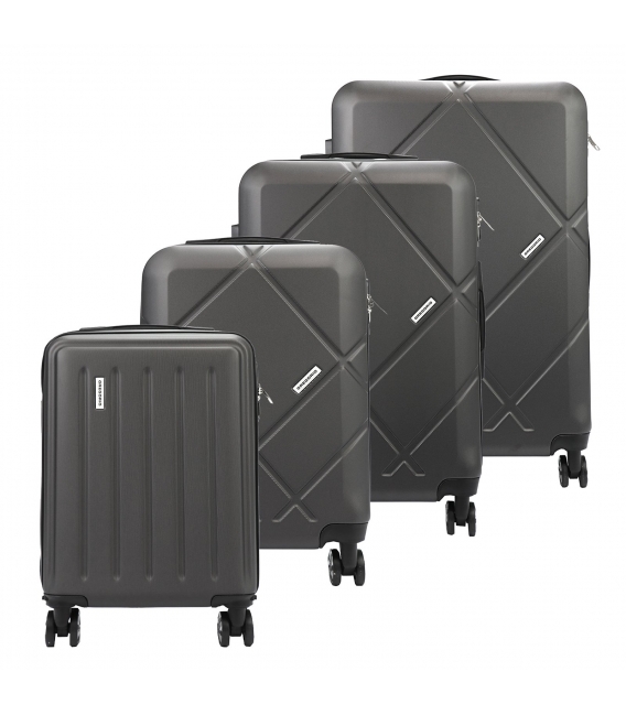 Súprava sivých cestovných kufrov Gregorio 3015
