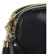 Čierna kožená crossbody kabelka so strapcom GROSSO GS101