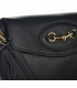 Čierna kožená kabelka so zlatou ozdobou Celeste