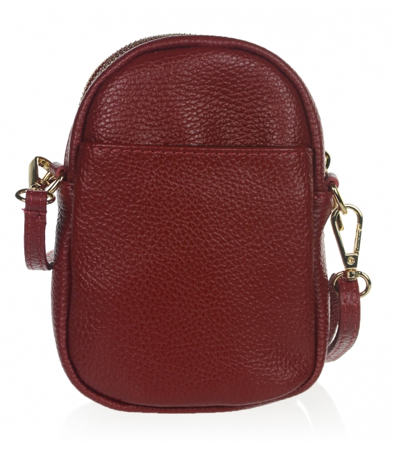 Malá červená kožená kabelka Lujza