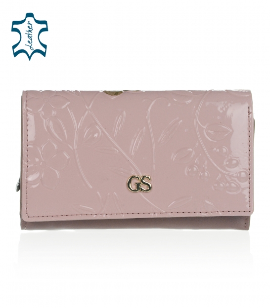 Menšia ružová kožená peňaženka PN29