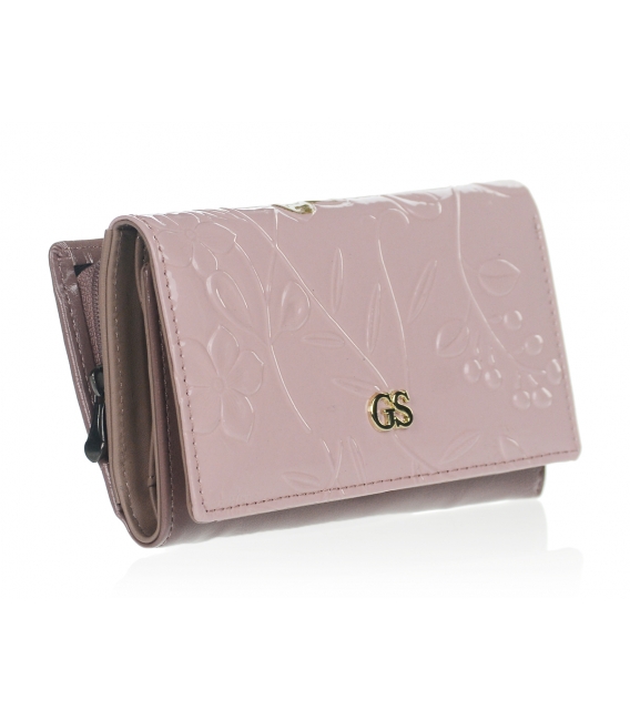 Menšia ružová kožená peňaženka PN29