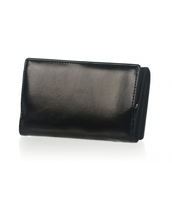 Dámska lakovaná menšia čierna peňaženka