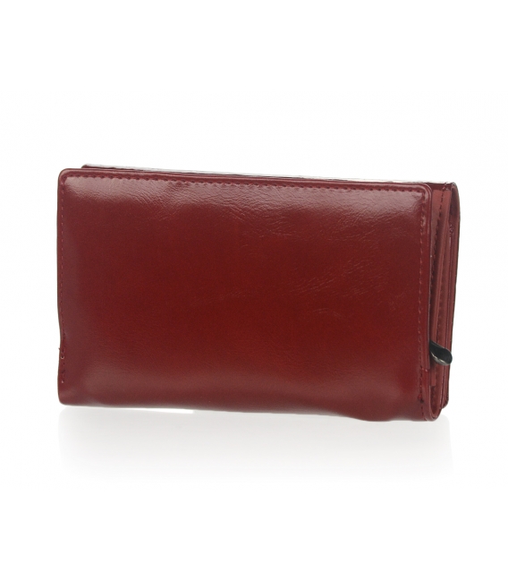 Menšia lakovaná červená kožená peňaženka PN29