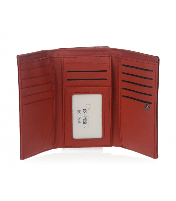 Menšia lakovaná červená kožená peňaženka PN29