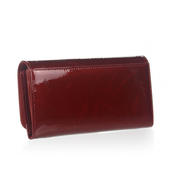 Dámska červená kožená lakovaná peňaženka GROSSO 76110