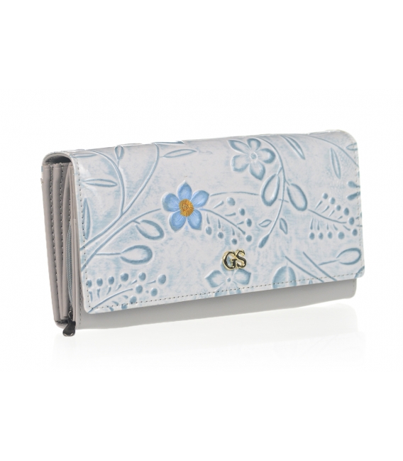 Sivá peňaženka s kvetmi PN20
