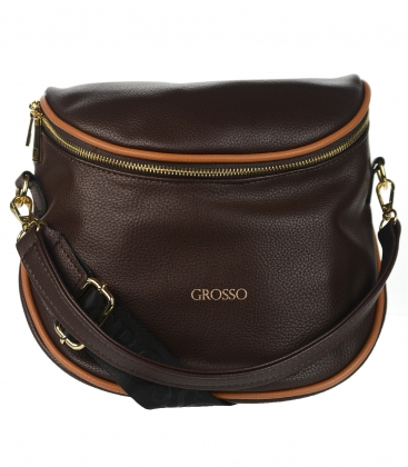 Hnedá crossbody kabelka s nápisom GROSSO PENY