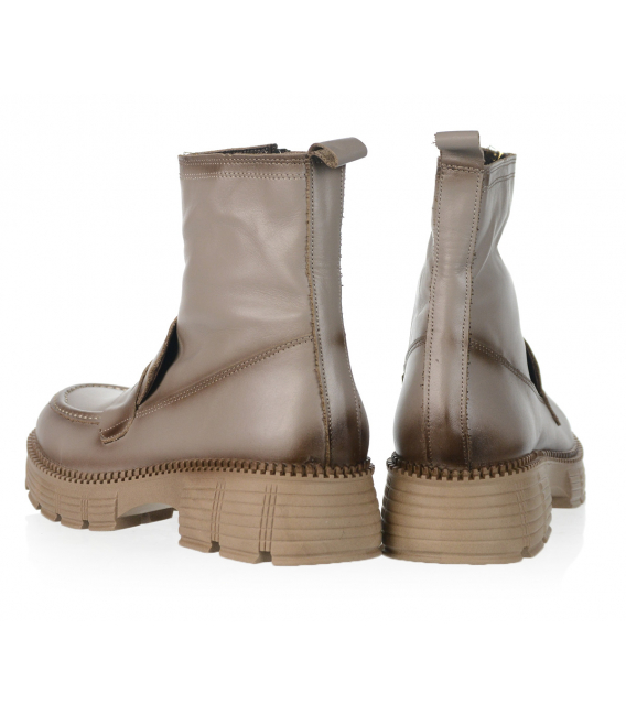 Sivo-béžové čižmy na zips 232401