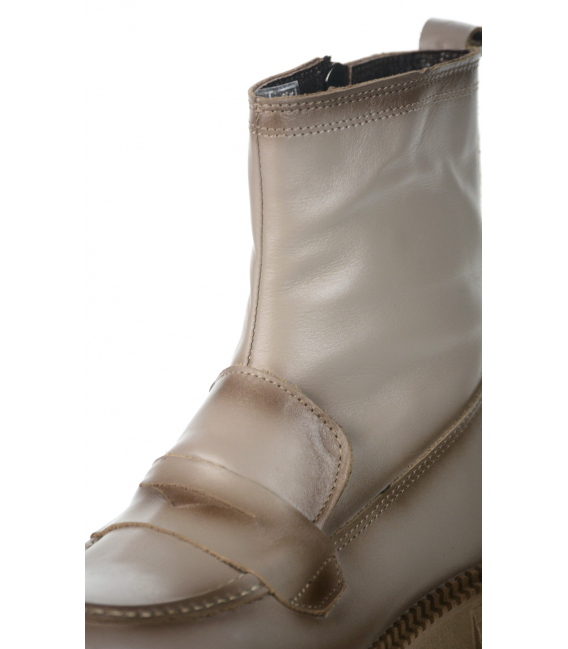Sivo-béžové čižmy na zips 232401