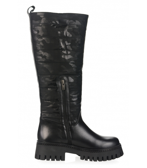 Čierne vysoké maskáčové čižmy 0246835