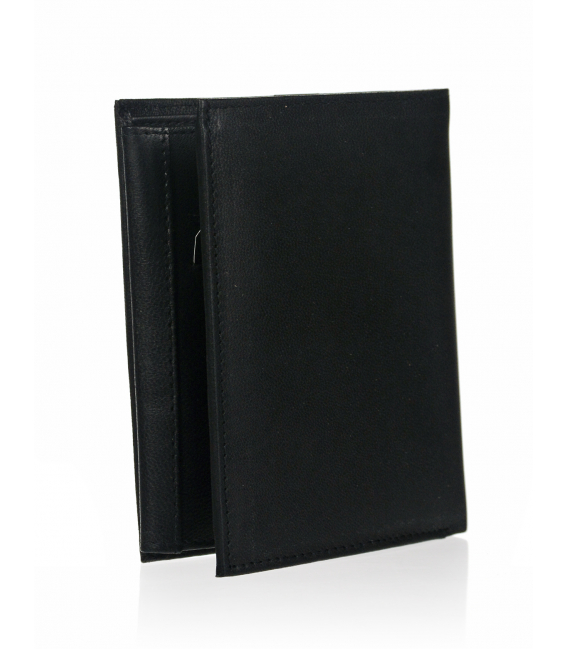 Pánska kožená čierna jednoduchá peňaženka GROSSO TM-34R-123 A