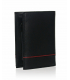 Pánska kožená čierna peňaženka s červeným pásikom GROSSO TM-100R-034black/red