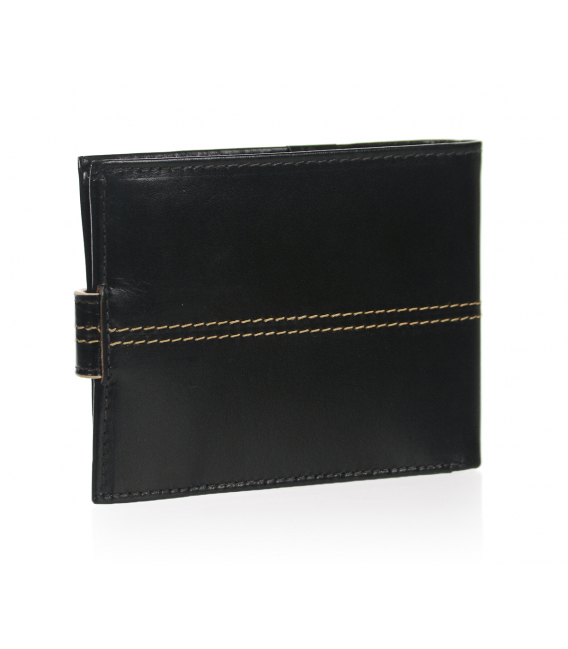 Pánska kožená tmavohnedá peňaženka s prešívaním GROSSO TMS-51R-249Achoco brown