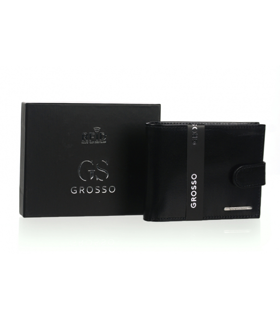 Pánska kožená čierna peňaženka GROSSO TM-91R-032