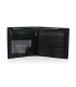 Pánska kožená čierna peňaženka s modro-červeným prešívaním GROSSO 01
