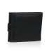 Pánska kožená čierna peňaženka s modro-červeným prešívaním GROSSO 03