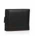 Pánska kožená čierna peňaženka s červeným prešívaním GROSSO 002