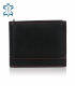 Pánska kožená čierna peňaženka s červeným prešívaním GROSSO 003